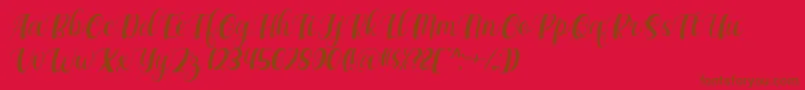 Fonte Maxeva by 7NTypes D – fontes marrons em um fundo vermelho