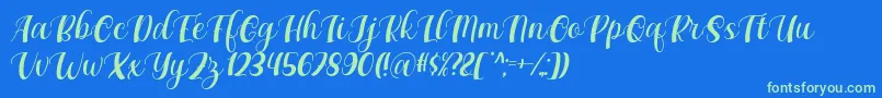 Шрифт Maxeva by 7NTypes D – зелёные шрифты на синем фоне