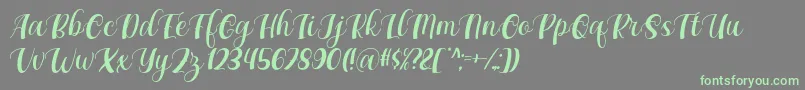 Maxeva by 7NTypes D-Schriftart – Grüne Schriften auf grauem Hintergrund