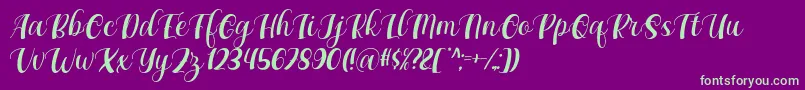 Maxeva by 7NTypes D Font – Green Fonts on Purple Background