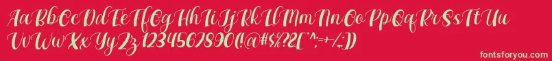 Шрифт Maxeva by 7NTypes D – зелёные шрифты на красном фоне