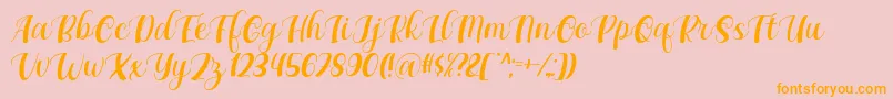 Maxeva by 7NTypes D Font – Orange Fonts on Pink Background