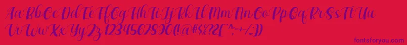 Шрифт Maxeva by 7NTypes D – фиолетовые шрифты на красном фоне