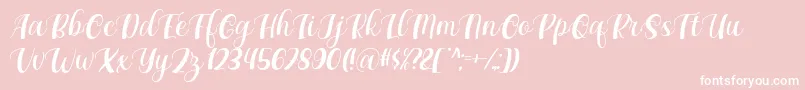 Maxeva by 7NTypes D-Schriftart – Weiße Schriften auf rosa Hintergrund