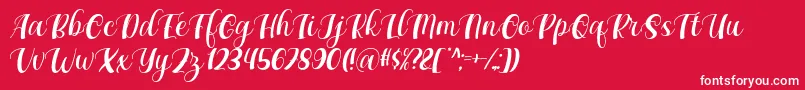 Maxeva by 7NTypes D-Schriftart – Weiße Schriften auf rotem Hintergrund