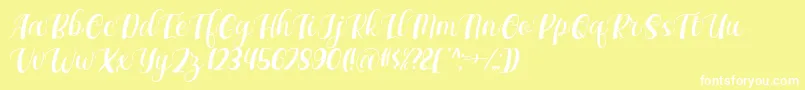 Maxeva by 7NTypes D Font – White Fonts on Yellow Background