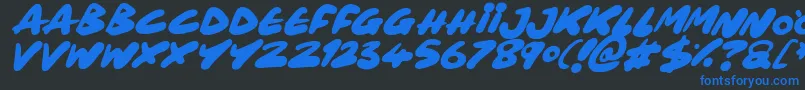 Maxi Marker Italic Font – Blue Fonts on Black Background