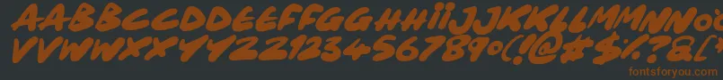 Maxi Marker Italic Font – Brown Fonts on Black Background