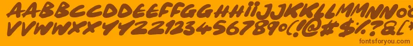 Maxi Marker Italic Font – Brown Fonts on Orange Background