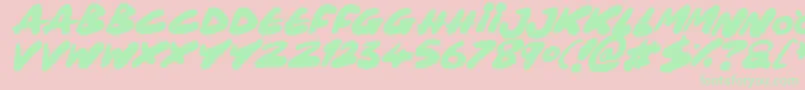 Maxi Marker Italic-Schriftart – Grüne Schriften auf rosa Hintergrund