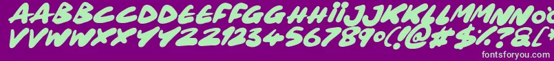 Maxi Marker Italic Font – Green Fonts on Purple Background