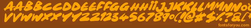 Maxi Marker Italic Font – Orange Fonts on Brown Background