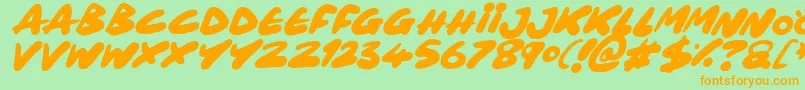 Czcionka Maxi Marker Italic – pomarańczowe czcionki na zielonym tle