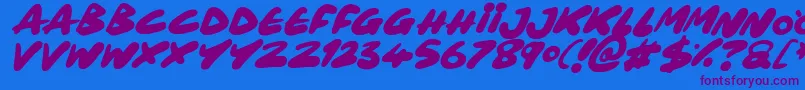 Maxi Marker Italic Font – Purple Fonts on Blue Background