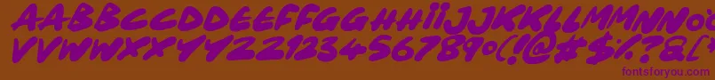 Maxi Marker Italic Font – Purple Fonts on Brown Background