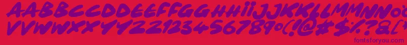 Police Maxi Marker Italic – polices violettes sur fond rouge