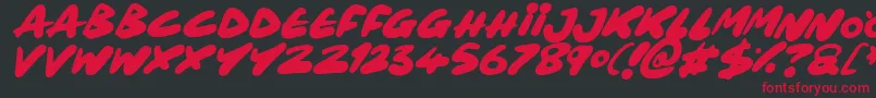 Шрифт Maxi Marker Italic – красные шрифты на чёрном фоне