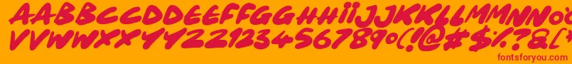 Maxi Marker Italic Font – Red Fonts on Orange Background