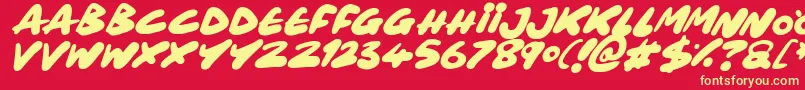 フォントMaxi Marker Italic – 黄色の文字、赤い背景