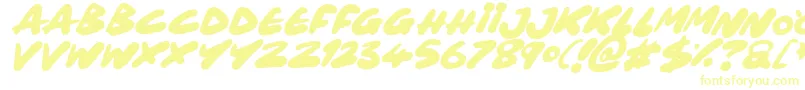 Fonte Maxi Marker Italic – fontes amarelas em um fundo branco