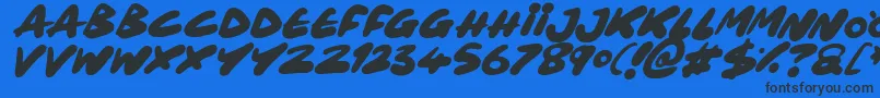 フォントMaxi Marker Italic – 黒い文字の青い背景