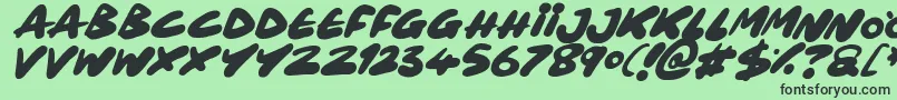 Fonte Maxi Marker Italic – fontes pretas em um fundo verde