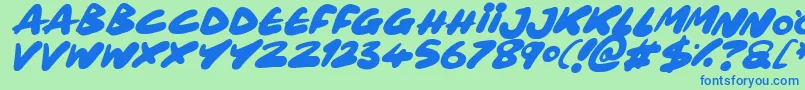 Maxi Marker Italic-fontti – siniset fontit vihreällä taustalla