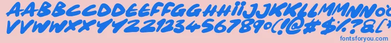 Maxi Marker Italic Font – Blue Fonts on Pink Background