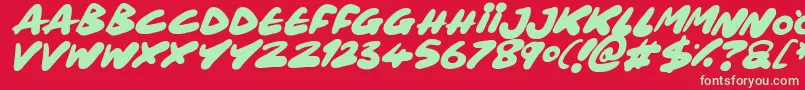 Maxi Marker Italic Font – Green Fonts on Red Background