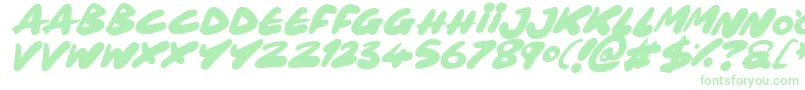 Maxi Marker Italic-Schriftart – Grüne Schriften auf weißem Hintergrund