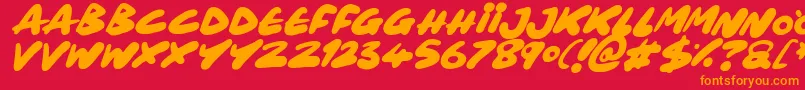 Maxi Marker Italic Font – Orange Fonts on Red Background