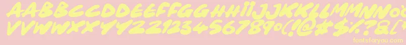 Maxi Marker Italic-Schriftart – Gelbe Schriften auf rosa Hintergrund