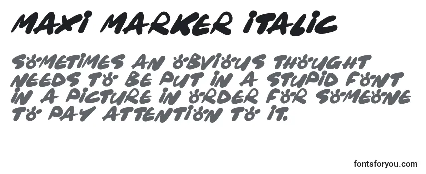 Review of the Maxi Marker Italic (133849) Font