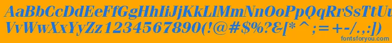 FeniceBoldItalicBt Font – Blue Fonts on Orange Background