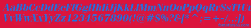 FeniceBoldItalicBt Font – Blue Fonts on Red Background