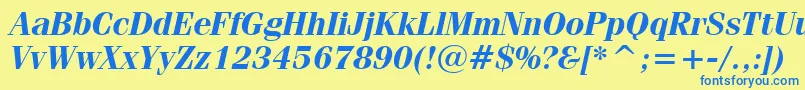 FeniceBoldItalicBt Font – Blue Fonts on Yellow Background