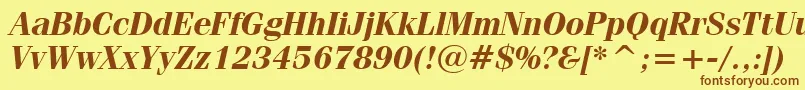 FeniceBoldItalicBt Font – Brown Fonts on Yellow Background