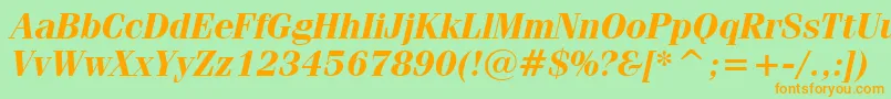 FeniceBoldItalicBt Font – Orange Fonts on Green Background