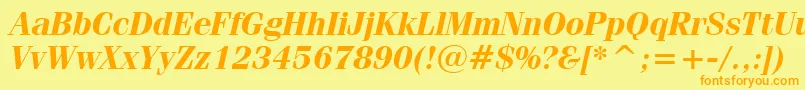 FeniceBoldItalicBt Font – Orange Fonts on Yellow Background