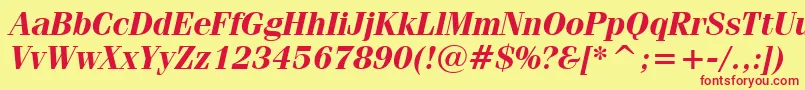 FeniceBoldItalicBt Font – Red Fonts on Yellow Background