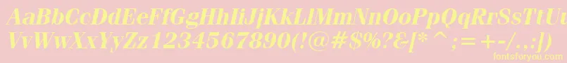 FeniceBoldItalicBt Font – Yellow Fonts on Pink Background