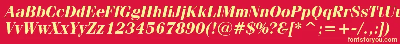 FeniceBoldItalicBt Font – Yellow Fonts on Red Background