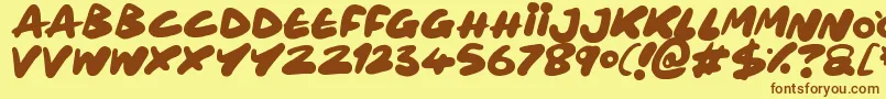 Maxi Marker Font – Brown Fonts on Yellow Background