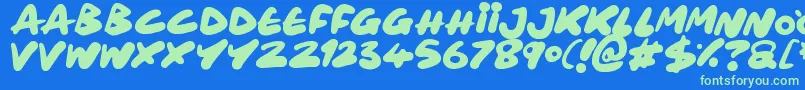 Maxi Marker Font – Green Fonts on Blue Background