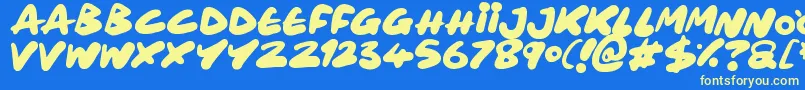 Maxi Marker Font – Yellow Fonts on Blue Background