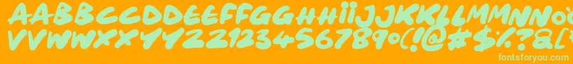 Maxi Marker Font – Green Fonts on Orange Background