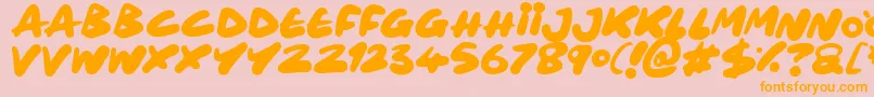 Maxi Marker-Schriftart – Orangefarbene Schriften auf rosa Hintergrund