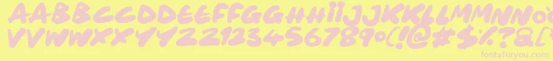 Maxi Marker-fontti – vaaleanpunaiset fontit keltaisella taustalla