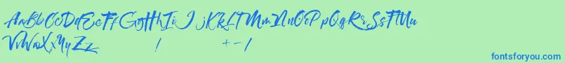 Maximaz Font – Blue Fonts on Green Background