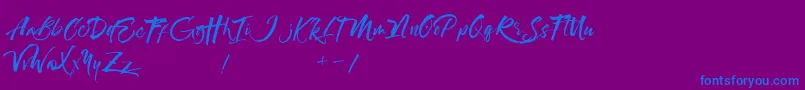 Maximaz-Schriftart – Blaue Schriften auf violettem Hintergrund